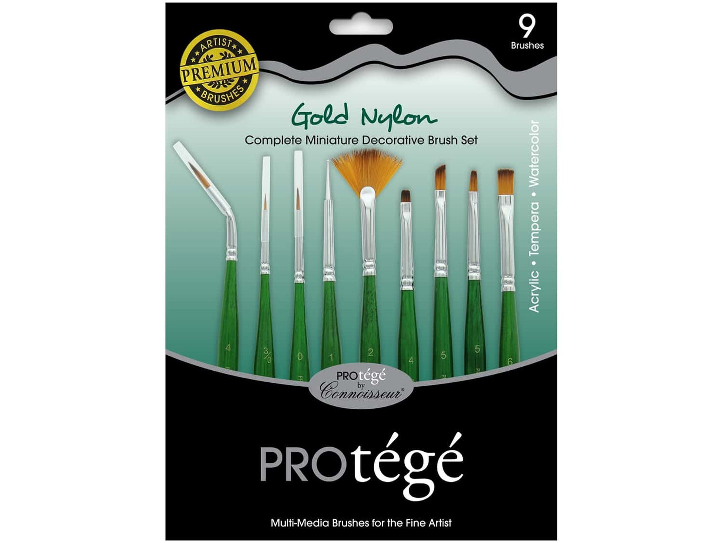 PROTEGE MINI GOLD NYLON BRUSH SET