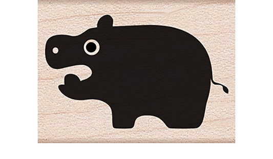 H A LITTLE HIPPO WOOD STAMP
