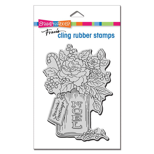 STA CLING NOEL FLOWERS STAMP