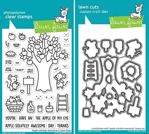 Lawn Fawn Apple-solutely Awesome Clear Stamp Set With Matching Dies