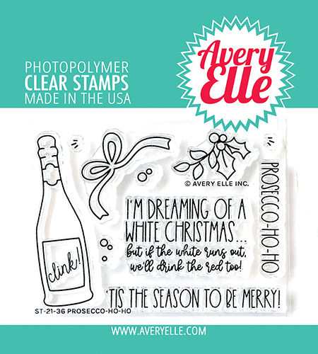 AE PROSECCO-HO-HO CLEAR STAMP SET