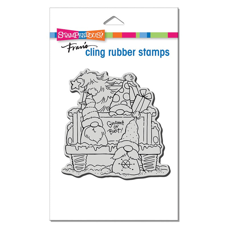 STA CLING TRUCK GNOMES STAMP