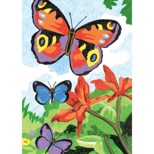 COLOR PENCIL BY NUMBER BRIGHT BUTTERFLIES