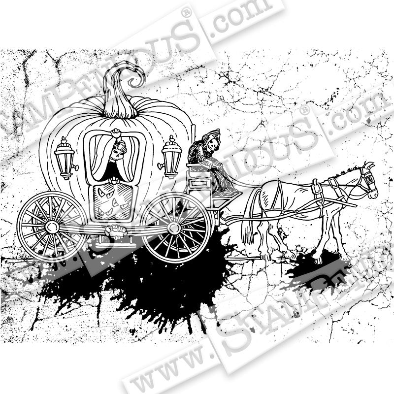 STA CLING SCARY CARRIAGE STAMP