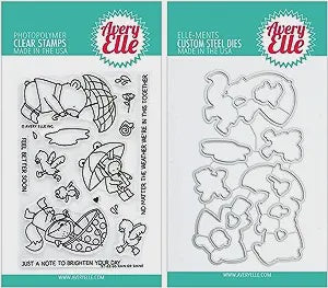 AE RAIN OR SHINE CLEAR STAMP SET WITH MATCHING DIES