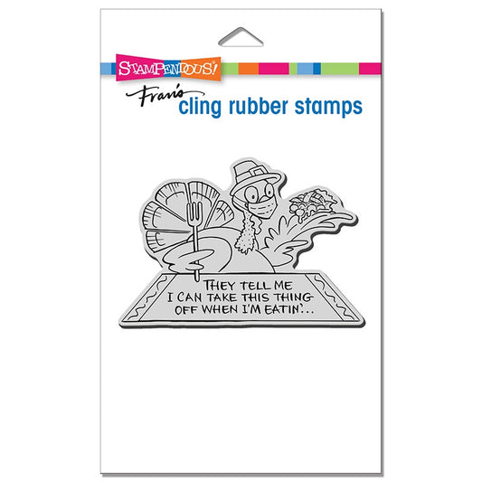 STA CLING MASKED TURKEY STAMP