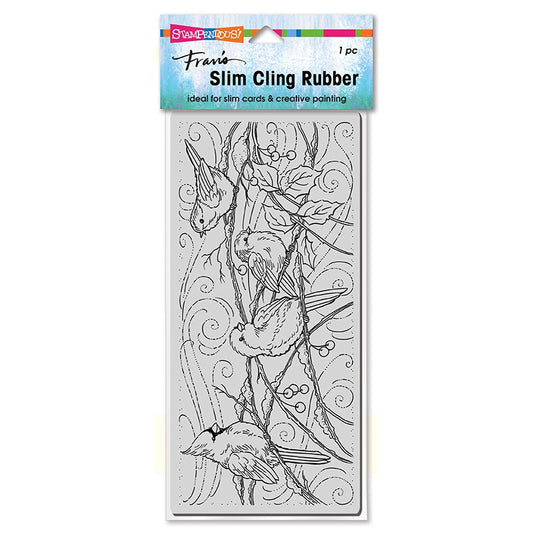 STA CLING SLIM SNOWY BIRDS STAMP