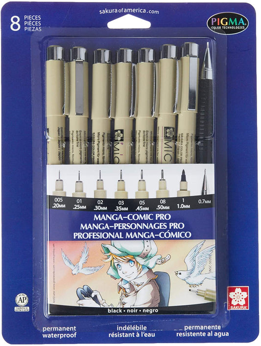 PIGMA MANGA COMIC PRO 8 PC SET
