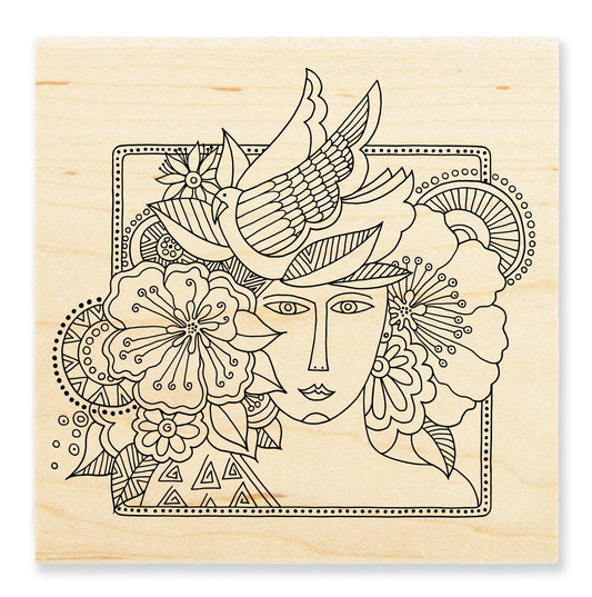 STA LB WOMAN SPIRIT WOOD STAMP