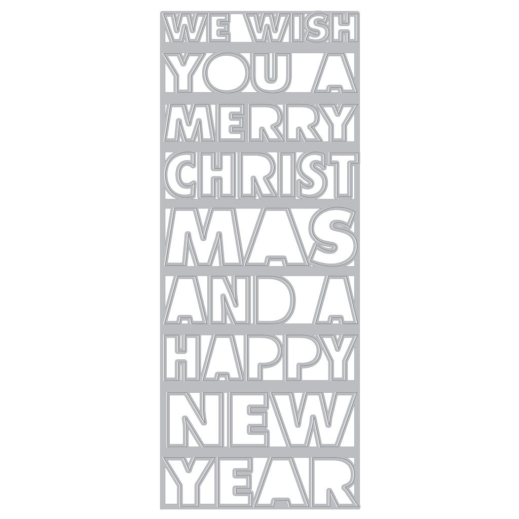H A SLIMLINE CHRISTMAS AND NEW YEAR COVER PLATE DIE