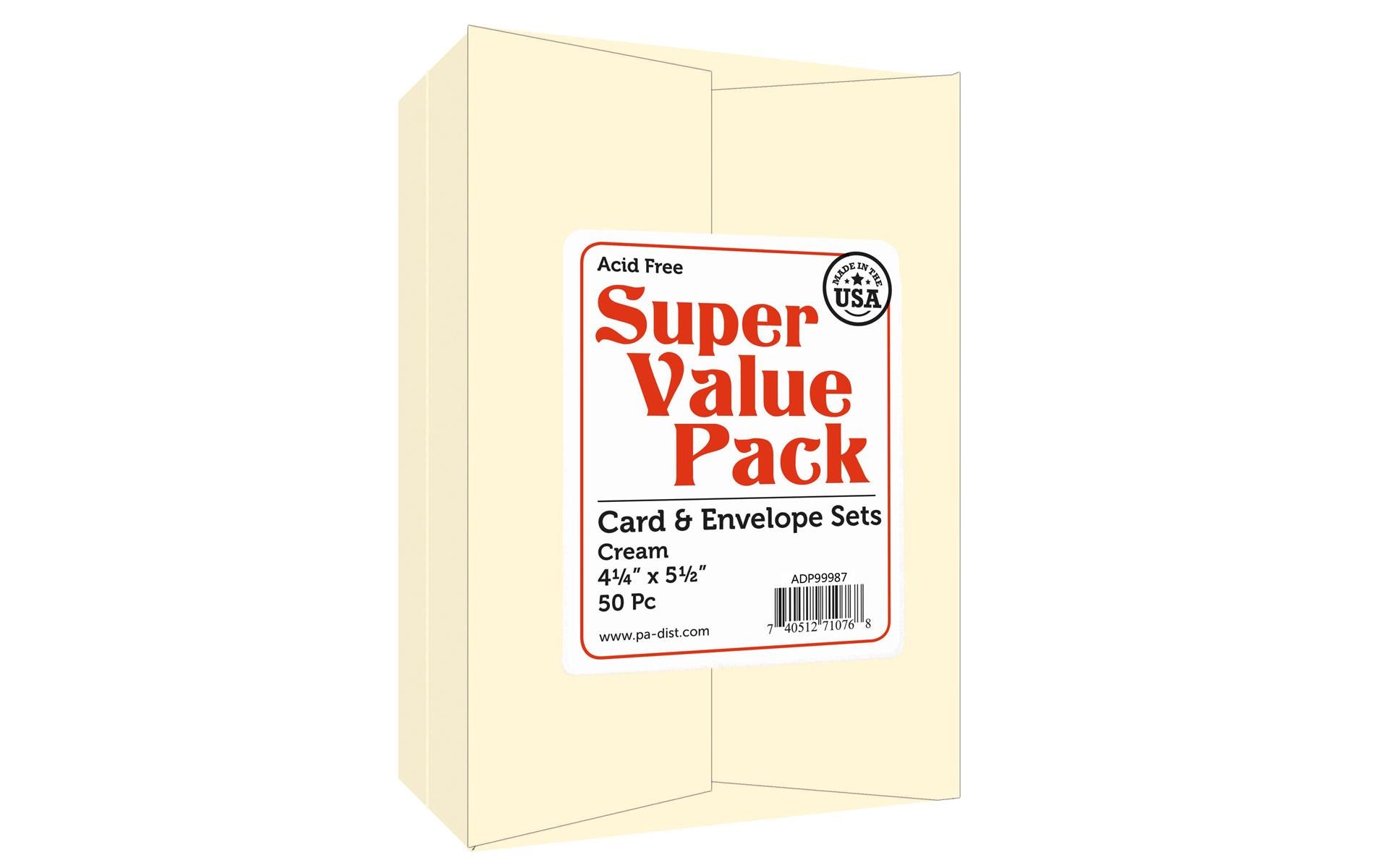 PA CARD & ENVELOPE CREAM 50 PC SUPER VALUE