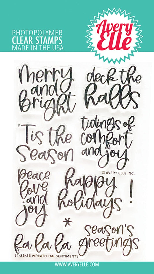 AE WREATH TAG SENTIMENTS CLEAR STAMP SET