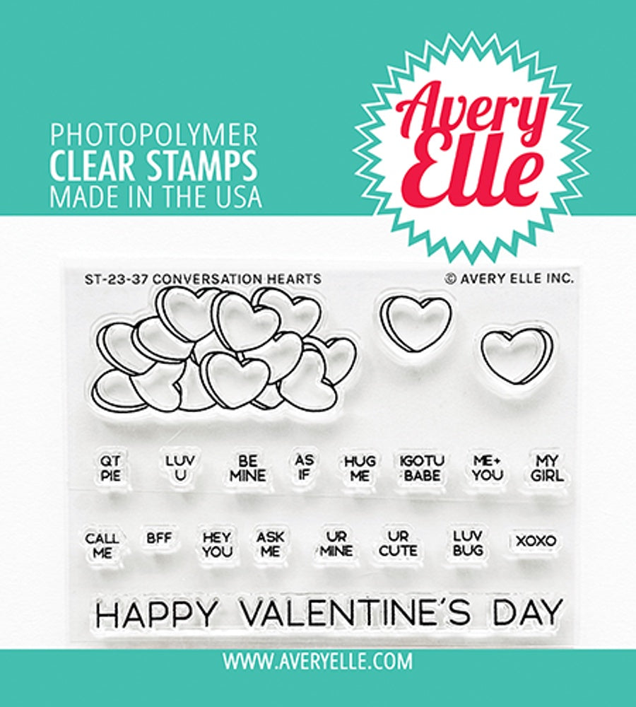 AE CONVERSATION HEARTS CLEAR STAMP SET