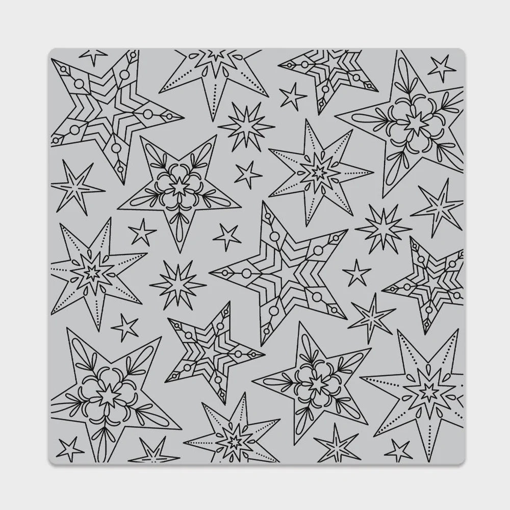 H A CLING STAR PATTERN 6X6 STAMP
