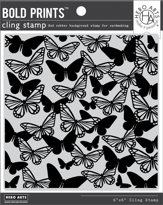 H A FLUTTERING BUTTERFLY 6X6 CLING STAMP