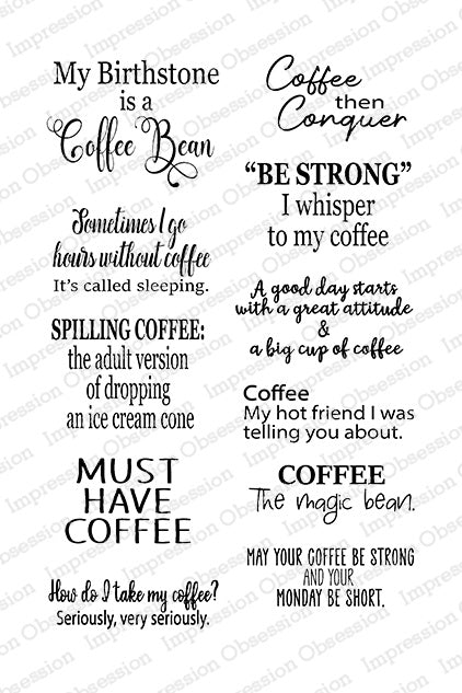 IO COFFEE MUG SAYINGS CLEAR STAMP SET