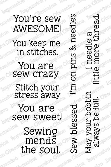 IO CLEAR SEW AWESOME SAYINGS STAMP SET