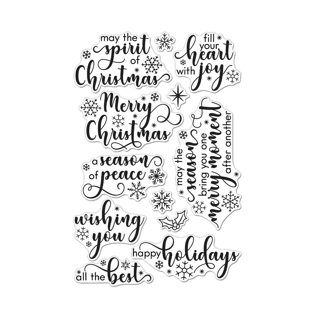 H A CLEAR SNOWFLAKE MESSAGES STAMP SET