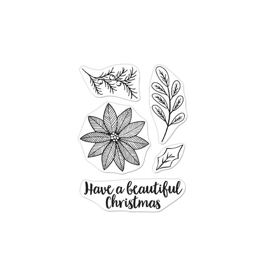 H A CLEAR POINSETTIA ARRANGEMENT STAMP SET