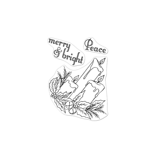 H A CLEAR HOLIDAY CANDLE ARRANGEMENT STAMP SET