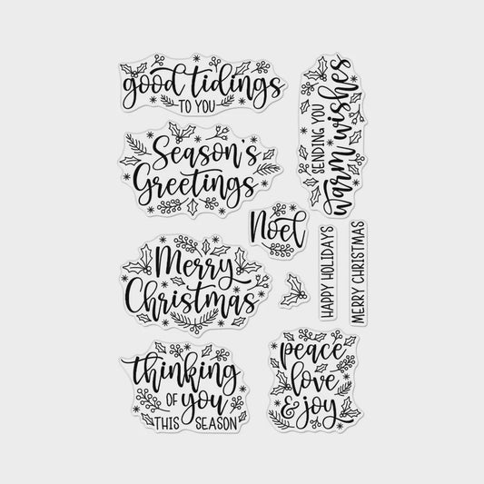 H A CLEAR HOLIDAY FOLIAGE MESSAGES STAMP SET