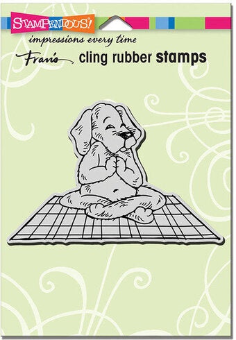 STA CLING YOGA DOG STAMP