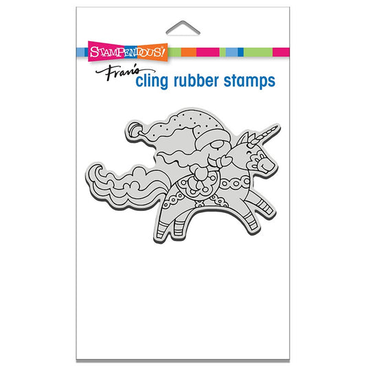 STA CLING UNICORN GNOME STAMP