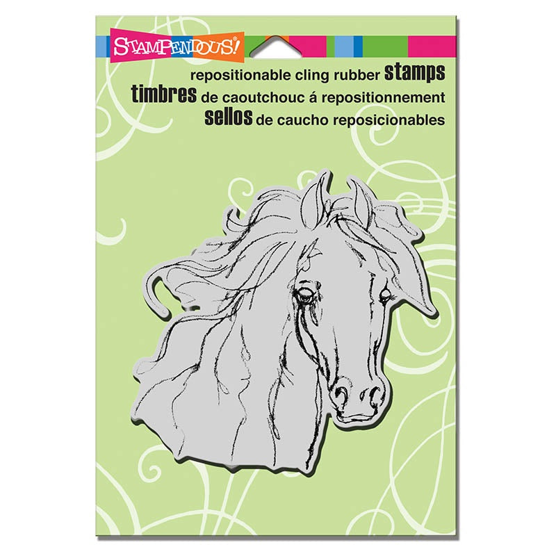 STA CLING FILLY SKETCH STAMP