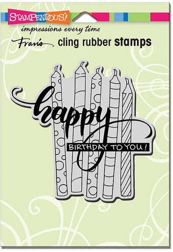 STA CLING CANDLE WISH STAMP