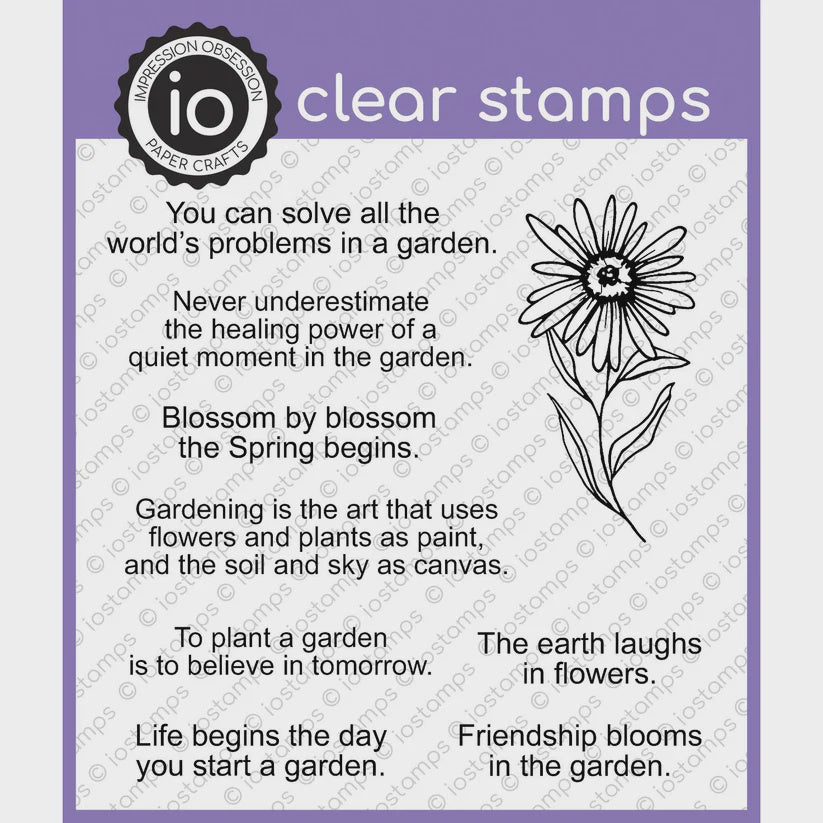 IO CLEAR GARDEN SAYINGS STAMP SET
