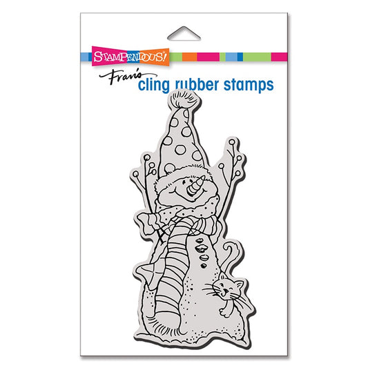 STA CLING MINI SNOWMAN REACH STAMP