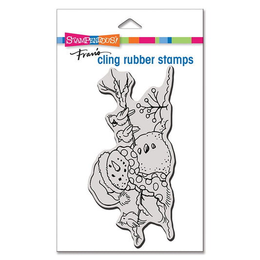 STA CLING MINI SNOWMAN BRANCH STAMP