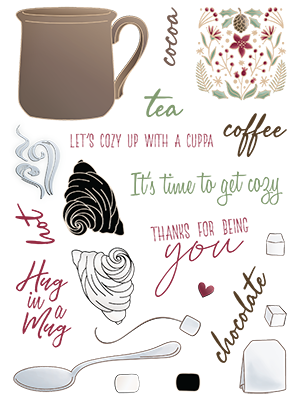 LDRS COZY CUPPA CLEAR STAMP SET