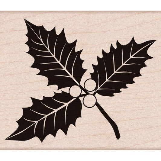 H A POINSETTIA W/ BERRIES STAMP