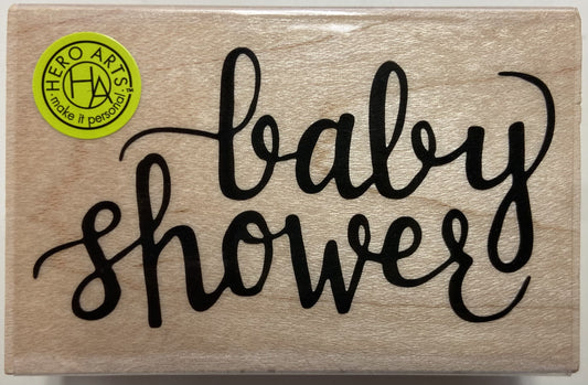 H A BABY SHOWER WOOD STAMP