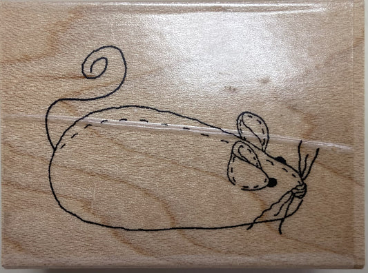 IO MERRY MOUSE WOOD STAMP