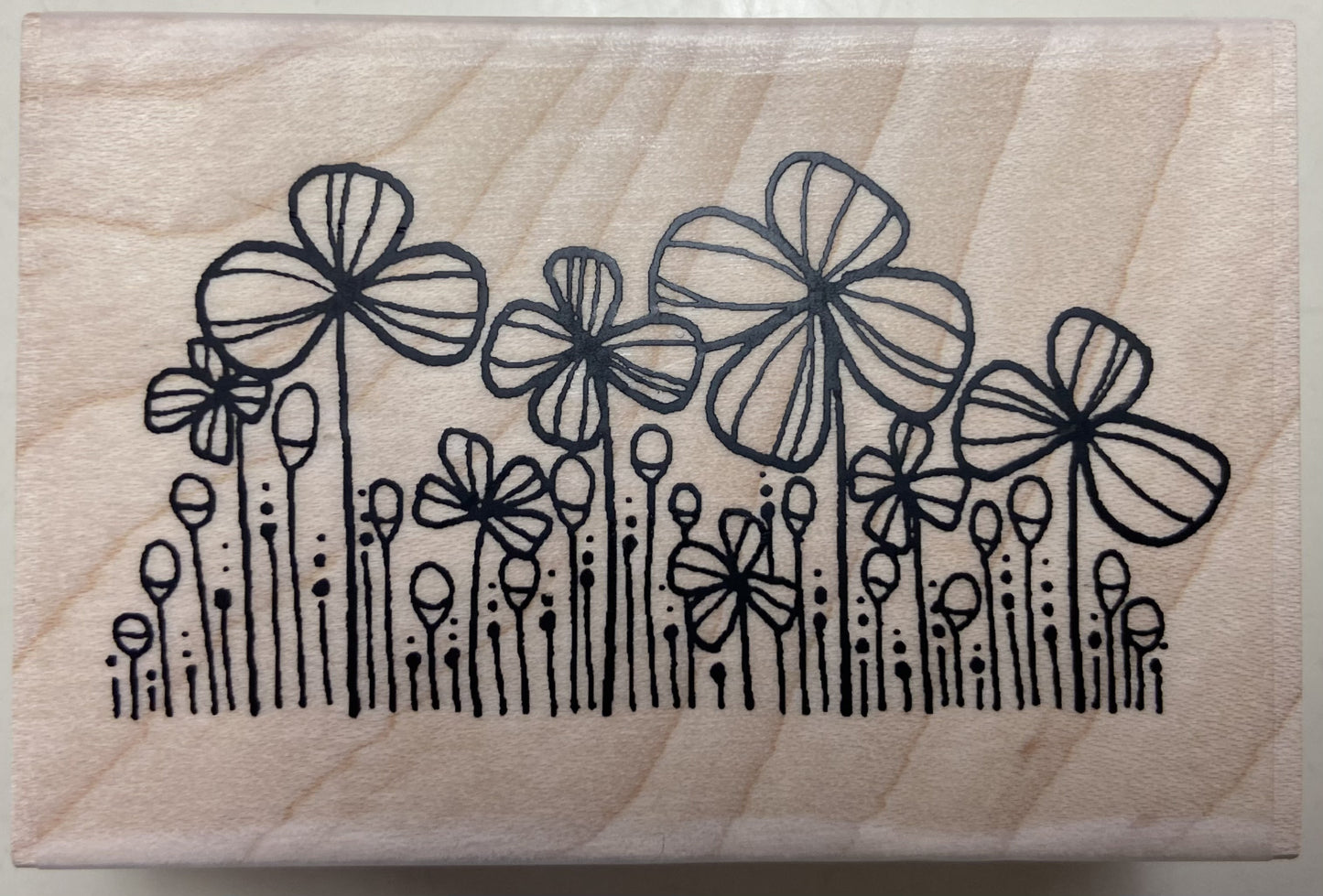 IO FIELD OF CLOVERS WOOD STAMP