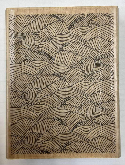 POPPY WAVE BACKGROUND WOOD STAMP