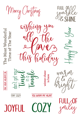 LDRS ELEGANT HOLIDAY WISHES CLEAR STAMP SET