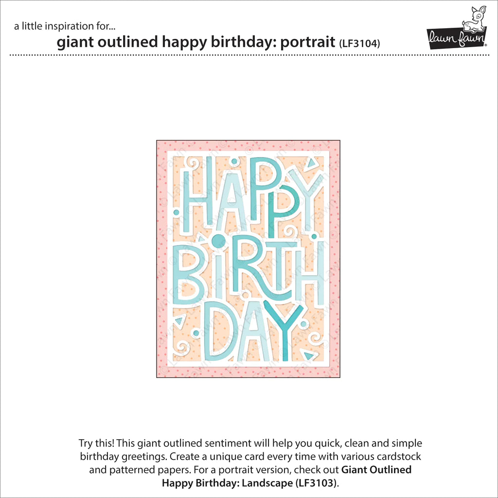 LF GIANT OUTLINED HAPPY BIRTHDAY PORTRAIT DIE