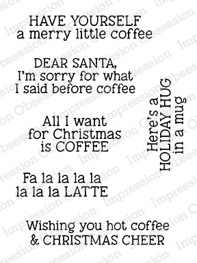 IO CLEAR CHRISTMAS COFFEE SAYINGS STAMP SET