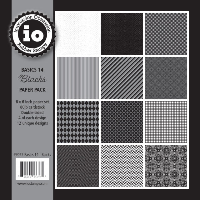 IO BASICS BLACKS PAPER PACK 6X6