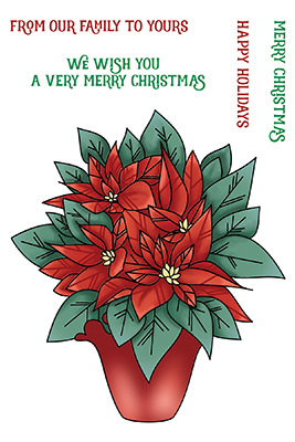 LDRS POTTED POINSETTIA CLEAR STAMP SET