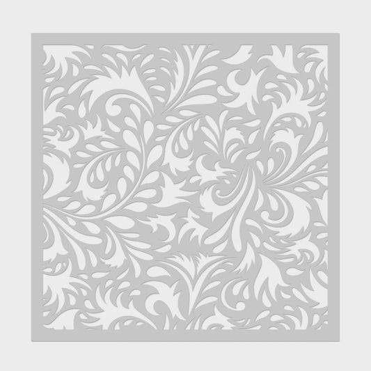 H A 6X6 LEAF AND FLORAL STENCIL