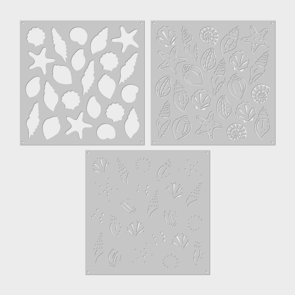 H A SEASHELLS COLOR LAYERING STENCIL SET