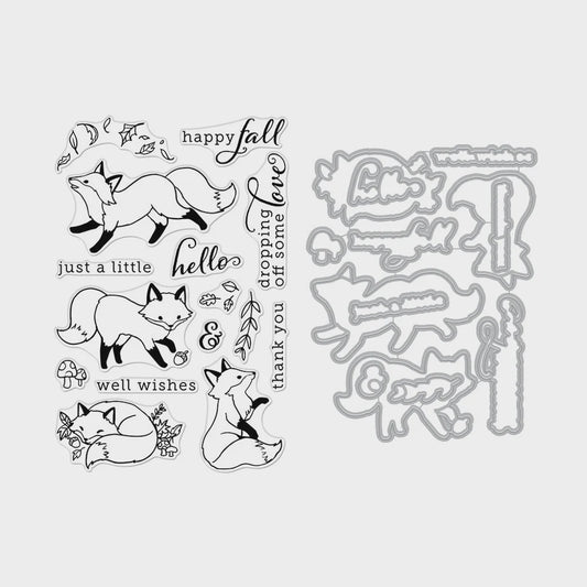 HA FALL FOX BUNDLE CLEAR STAMP SET WITH MATCHING DIES