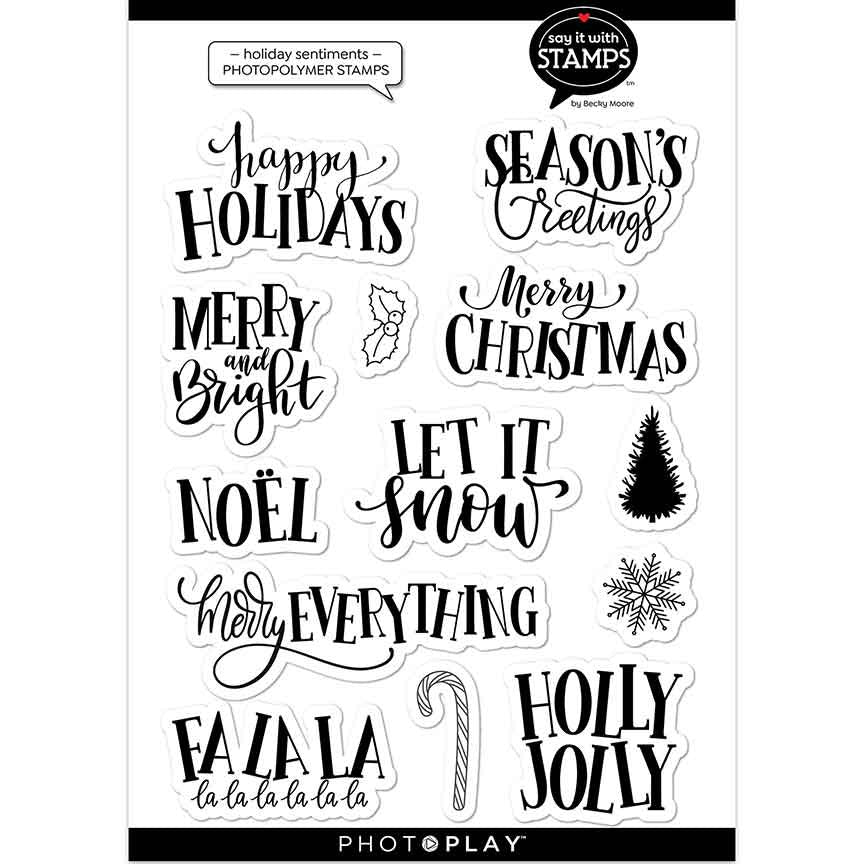 PHOTOPLAY CLEAR HOLIDAY SENTIMENTS STAMP SET