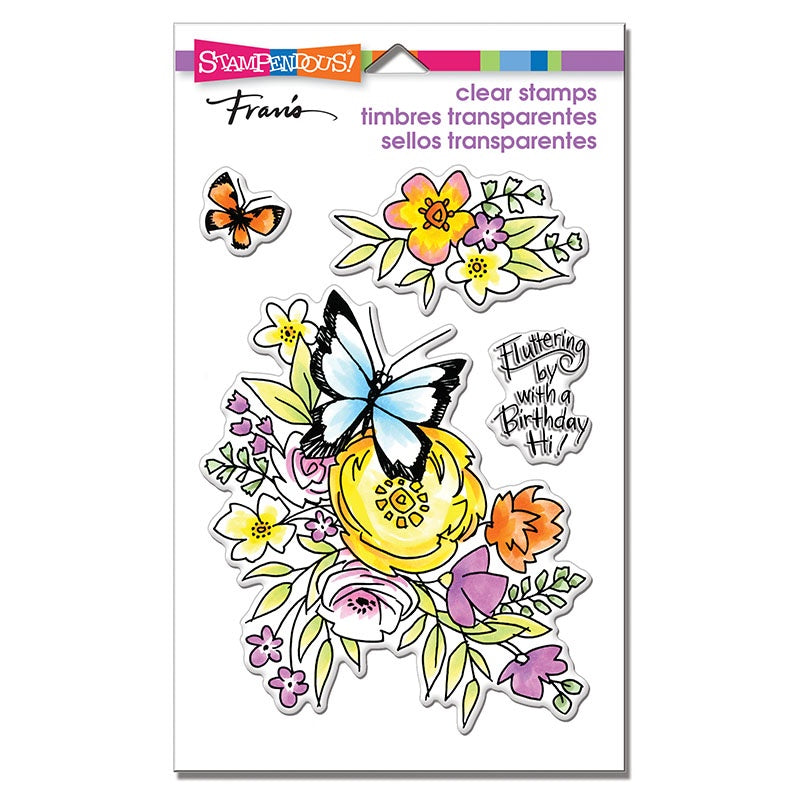 STA CLEAR FLUTTERS AND FLOWERS STAMP SET