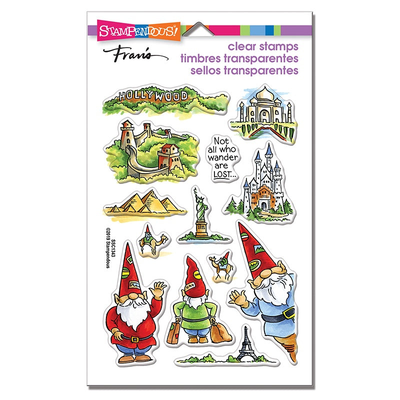 STA CLEAR GNOME TRAVELS STAMP SET