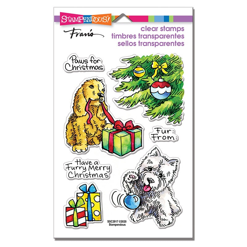 STA CLEAR FURRY CHRISTMAS STAMP SET